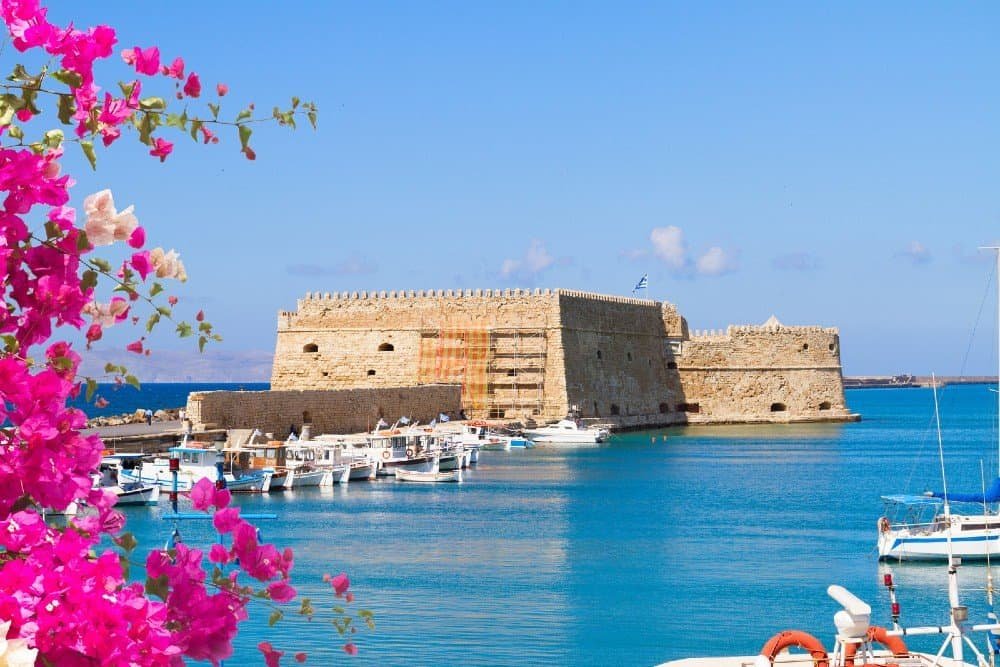 heraklion crete,fortress, harbor, gkoules, venetian castle, venetian harbor,